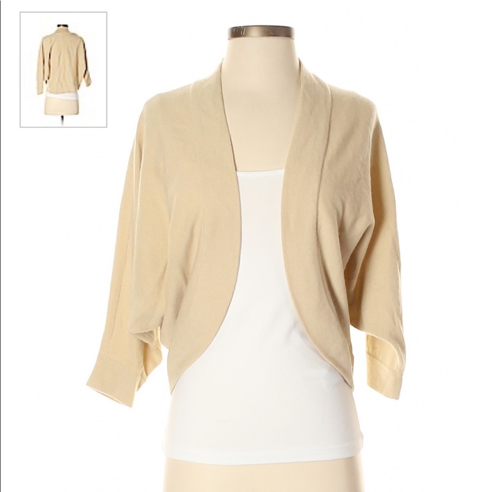 Loft Cashmere Cropped Shrug Cardigan